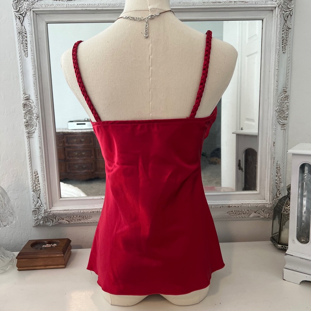 vintage‎ red satin babydoll tank top - Picture 5 of 6
